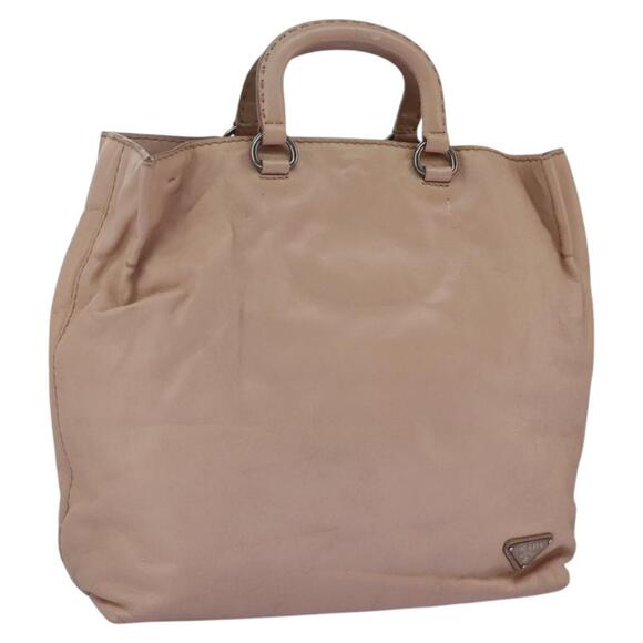 PRADA Hand Bag Leather Pink - Picture 1 of 13